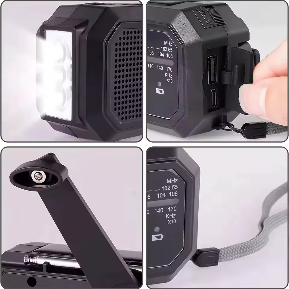 Radio de Emergencia con manivela Solar
